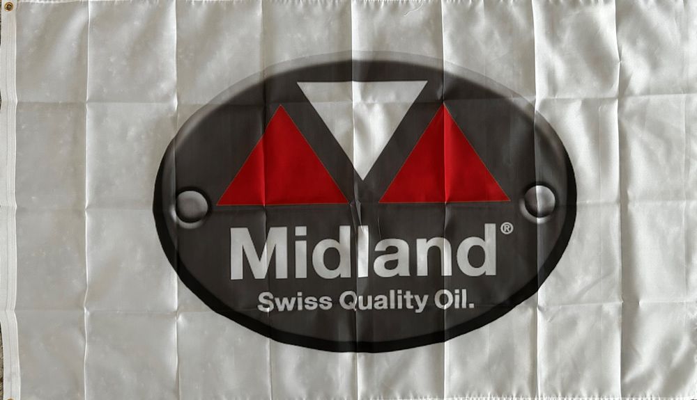 Midland Fahne 150 x 90 cm Öl Schweiz Schmierstoff Oel Motor 1