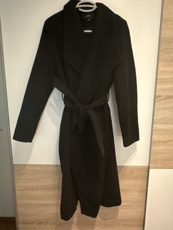 Langer schwarzer Zebra Mantel Grösse S, Top Zustand!