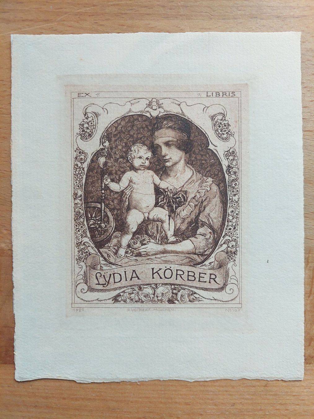 Dipinti: Exlibris Hans Volkert - Original Radierung 1921 – Usato da Obfelden venduto da Exlibris-Art