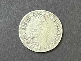 Münze Frankreich Ludwig XIV 1/16 Silver Ecu 1703 Silber