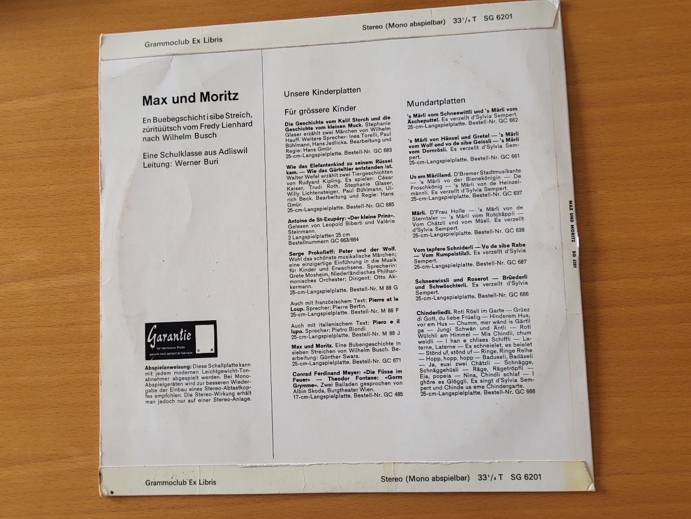 Dischi in vinile: Max und Moritz züritüütsch – Usato da Berikon venduto da Zimmerlinde5 1