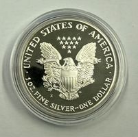 (1718) USA, 1 Unze Eagle, 1990 Proof, in Kapsel,