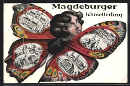 Schmetterling-AK Magdeburg, Fliegender M