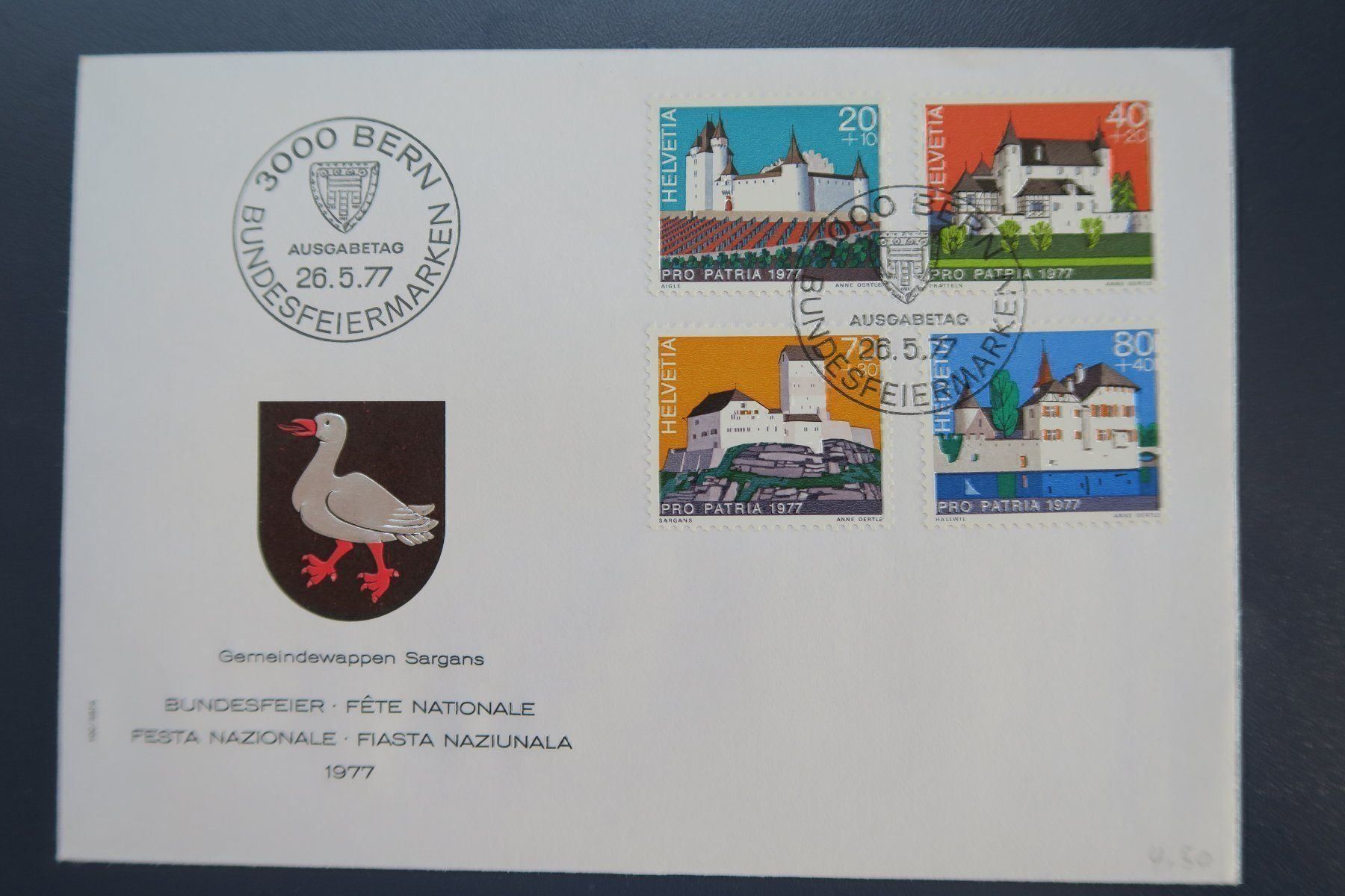 Tutti i francobolli: Pro Patria 1966, 1972 und 1977 FDC – Usato da Altdorf UR venduto da boardsofcanada 1