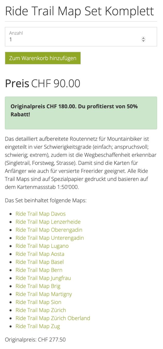 Vélos: Ride MTB Trail Map Set Komplett – Neuf (Voir description) à Zürich par sch_6h5s 1