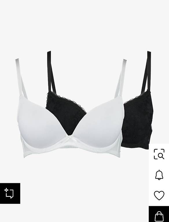 Sonstige Unterwäsche: SONIA PLUNGE BRA 2 PACK - Push-up BH - black/white – Gebraucht aus Uttigen von extreme08