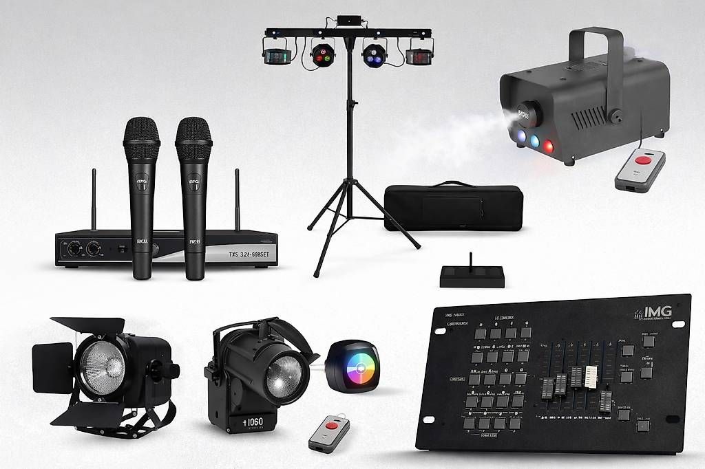 Microfoni: KIT DJ COMPLETO PROFESSIONALE  LUCI + MICROFONI + FUMO  – Usato da Vaglio venduto da ori_y5mj