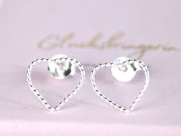Twisted Herz Ohrringe 925 Silber