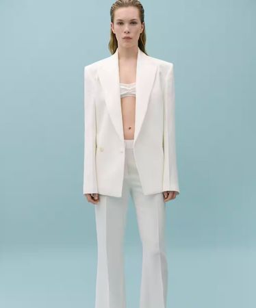 🤩VICTORIA BECKHAM X MANGO BH-TOP MIT ZIERNäHTEN WEISS NEU
