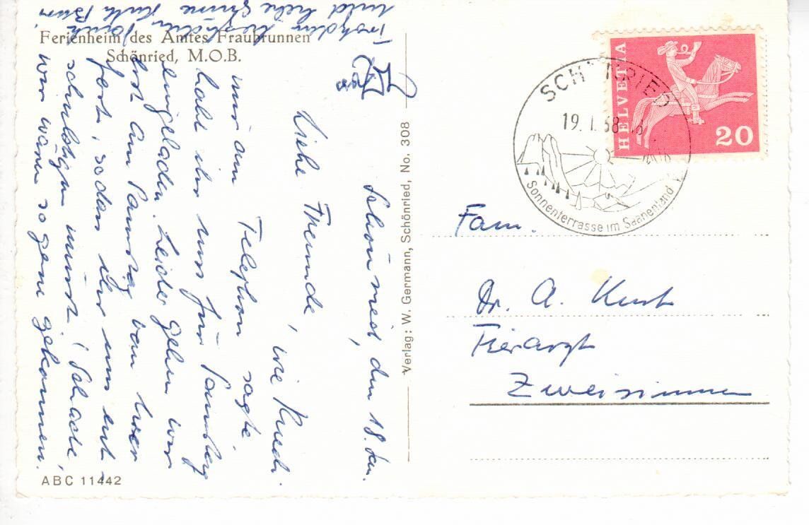 Cartes postales: Schönried – D'occasion à Wolhusen par Curver9 1