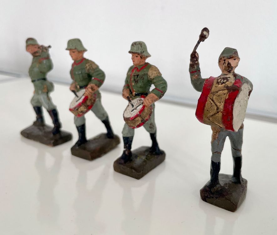 4x Spielzeugfiguren Lineol Wehrmacht WWII 3