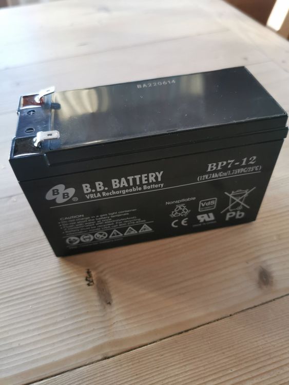 B.B. Battery 12V 7Ah Akku, AGM Bleiakku, BP7-12, Pol T2... | Kaufen Auf ...