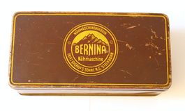 Antike Bernina Blechdose Nähmaschine Fritz Gegauf's Söhne