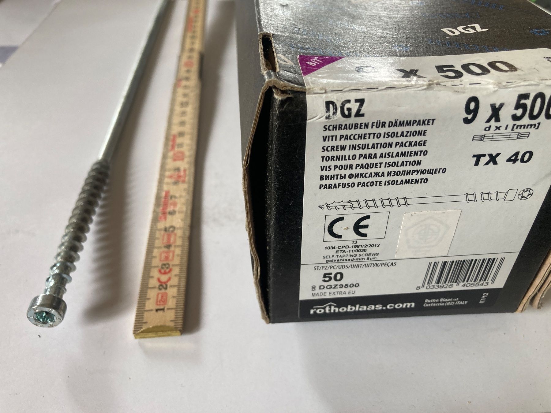 Ferramenta: Vis Rothoblaas DGZ 9x500 mm. à double filet pour isolant – Nuovo e nell'imballaggio originale da Villaz-St-Pierre venduto da Matierart 4