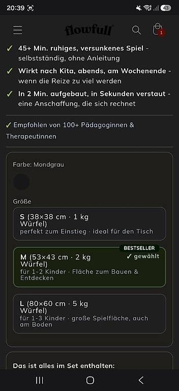 Giochi: Flowfull® Sensorik-Würfelbox - Komplettset – Nuovo e nell'imballaggio originale da Versam venduto da Dani_sei 1