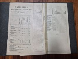 Österreich 1950 Hotelpreisliste vintage