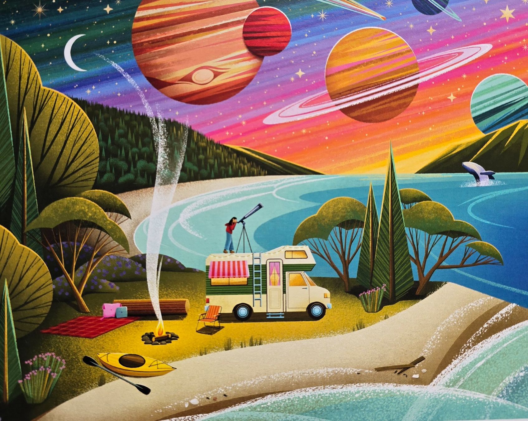 Ravensburger Puzzle: Puzzle  Camping unter dem Kosmos Ravensburger – Usato da Rheinau venduto da MakalekaAloha