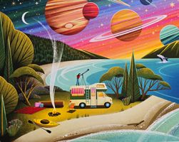 Puzzle  Camping unter dem Kosmos