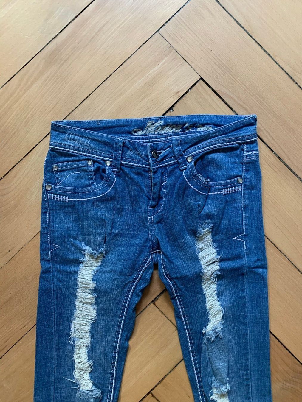 Jeans: MONICA'S - Destroyed Jeans blau XS – Gebraucht aus Zürich von Diazaio 1