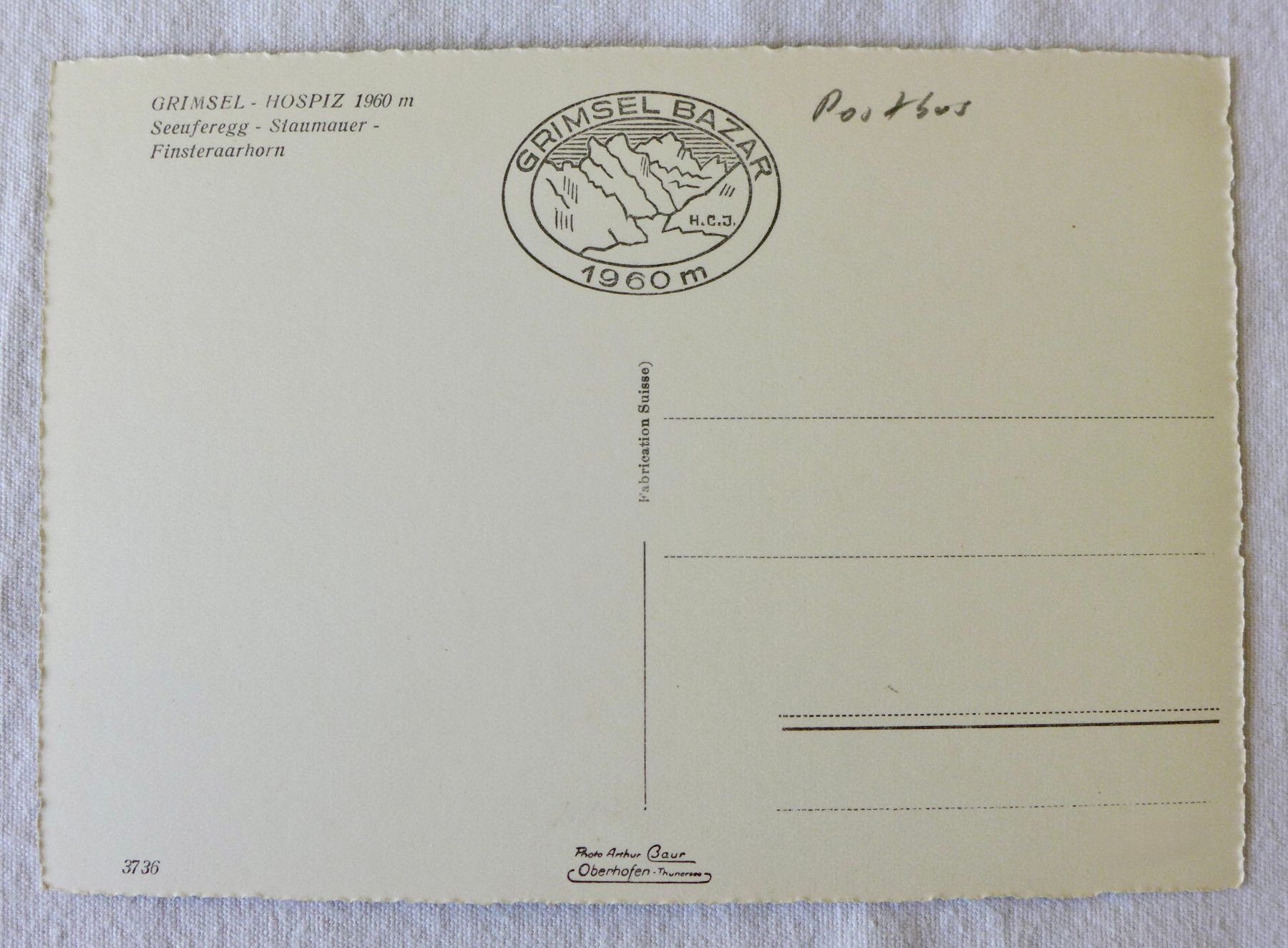 Cartoline postali: AK GRIMSEL - HOSPIZ BE, Staumauer, Postauto – Usato da Wallisellen venduto da aloa09 1