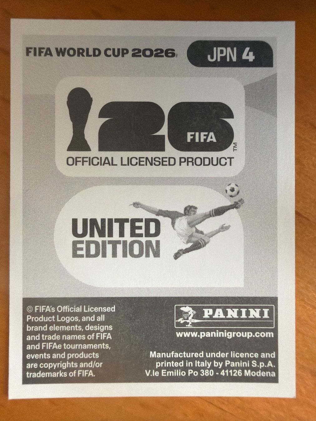 Panini Cartes à collectionner: Panini JPN4 – Neuf (Voir description) à Susten par Rechnun 1