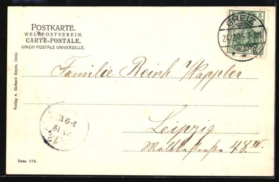 Cartoline postali: Grusskarten-AK Greiz, Teilansicht des Or – Usato da Berlin venduto da bartko-reher 1