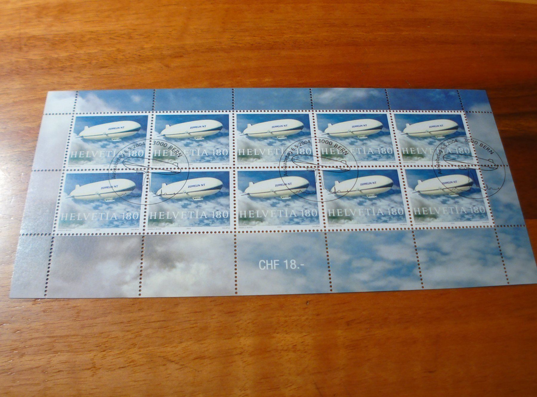 Alle Briefmarken: Bogen Zeppelin NT, 2004, ET-o – Gebraucht aus Niederwil AG von morostahu