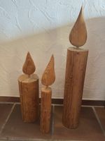 Drei Deko Kerzen aus Holz handgefertigt 