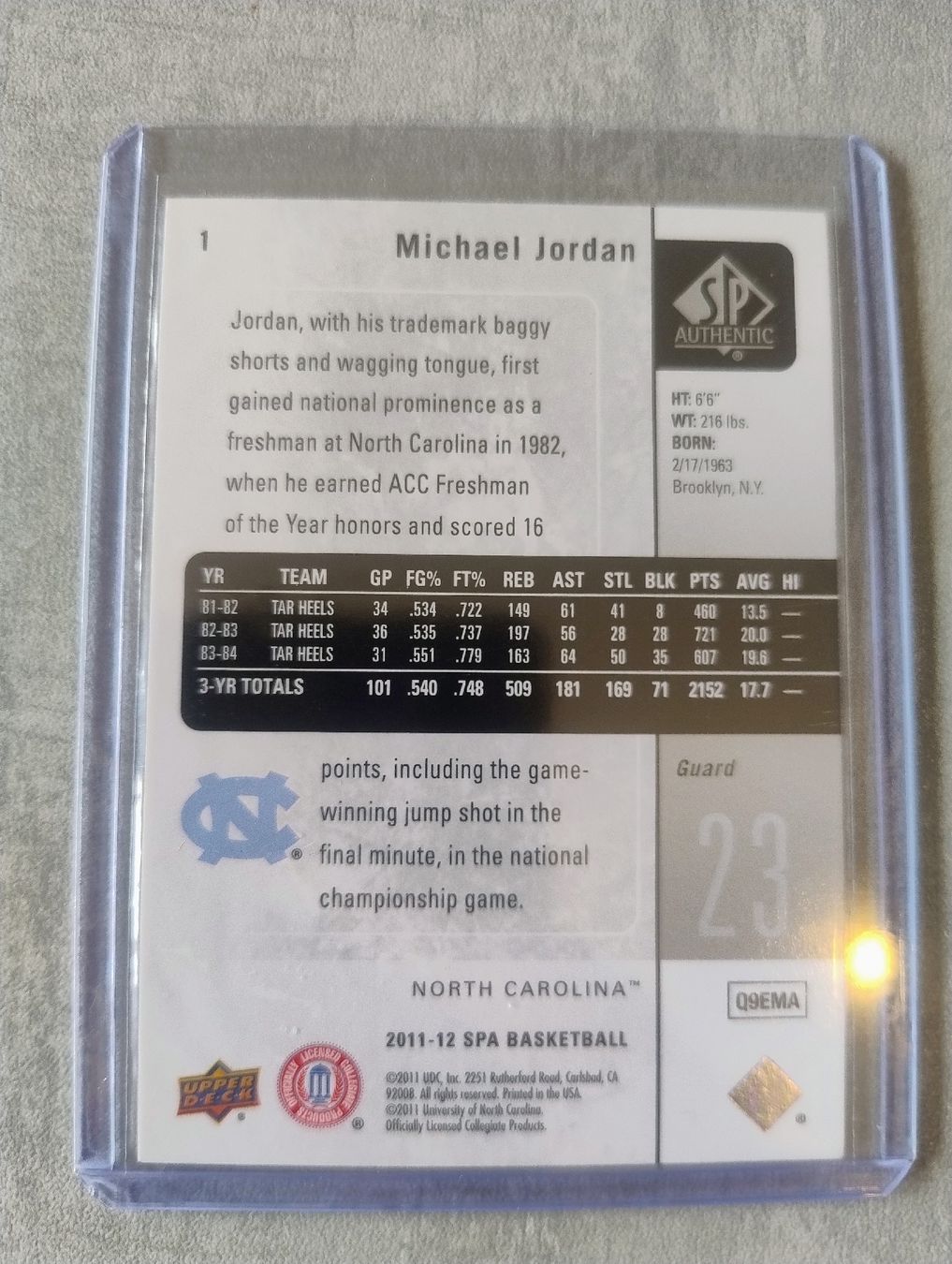 Nba Carte collezionabili: NBA 2011 SP AUTHENTIC #1 MICHAEL JORDAN – Nuovo (secondo la descrizione) da Martigny venduto da jul_7s5x 1