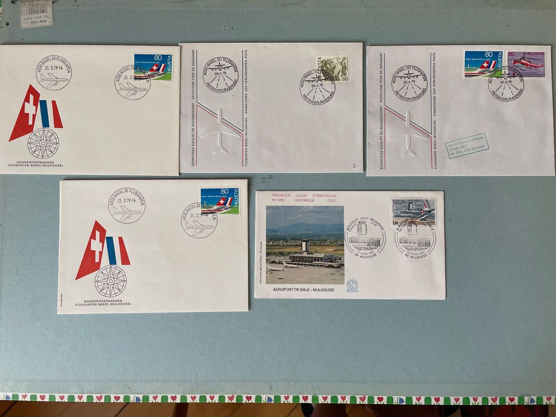 Tutti i francobolli: 11 FDCs Flughafen/Airport Basel-Mulhouse – Usato da Zürich venduto da stzepp