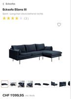 Ecksofa Samt - Longchair davorstehend rechts