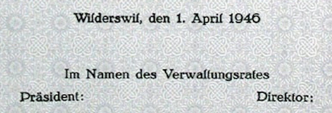 Documenti: Immobilien-Gesellschaft Berghof - 1946 – Usato da Solothurn venduto da Sgasche 1