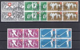 1951, B51-55, Viererblockserie gestempelt RORSCHACH (13896)