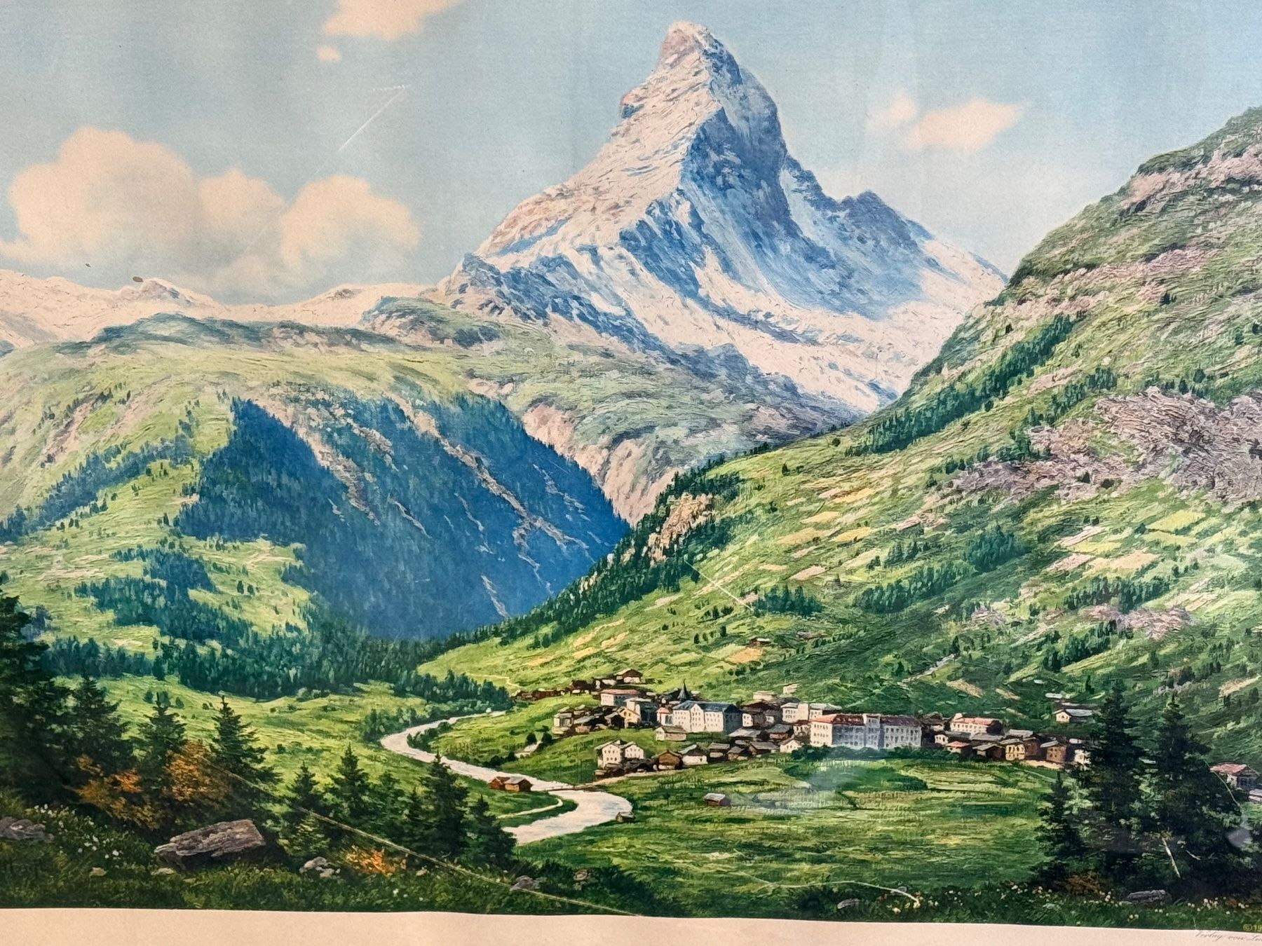 Grafica & Litografie: Zermatt mit Matterhorn alte Graphik – Usato da Bern venduto da Jwpm66 2