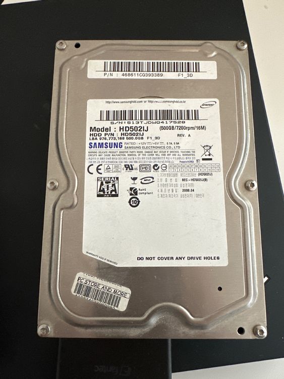 Samsung interne Festplatte HD502IJ 500 GB HDD 8,9 cm | Kaufen auf Ricardo