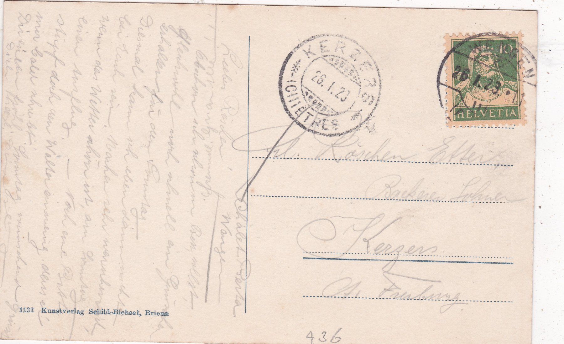 Ansichtskarten: Wengen 1923 – Gebraucht aus Herisau von Lisegrat2008 1