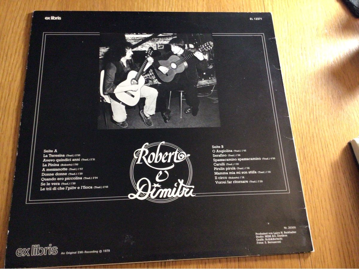 Dischi in vinile: Roberto & Dimitri, Vinyl LP, ex libris EL 12271/1979 – Usato da Steinach venduto da Quarkie 1