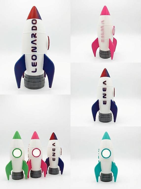 Lampade: Lampada LED razzo personalizzata per cameretta bambini – Nuovo (secondo la descrizione) da Davesco-Soragno venduto da ale_dn6g 1