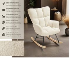 Schaukelstuhl Torve Bouclé beige