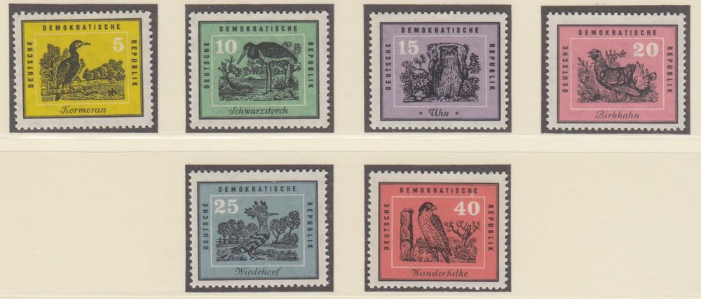 Briefmarken DDR 1959 – Mi.Nr. 698-703 'Heimische Vögel', Gestempelt, 6 Werte