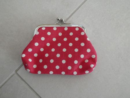 NEUES Münz-Portemonnaie rot-weiss Polka dot - 80578