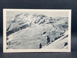 Matterhorn-Seilstellen an der Schulter. Blick auf Monte Rosa