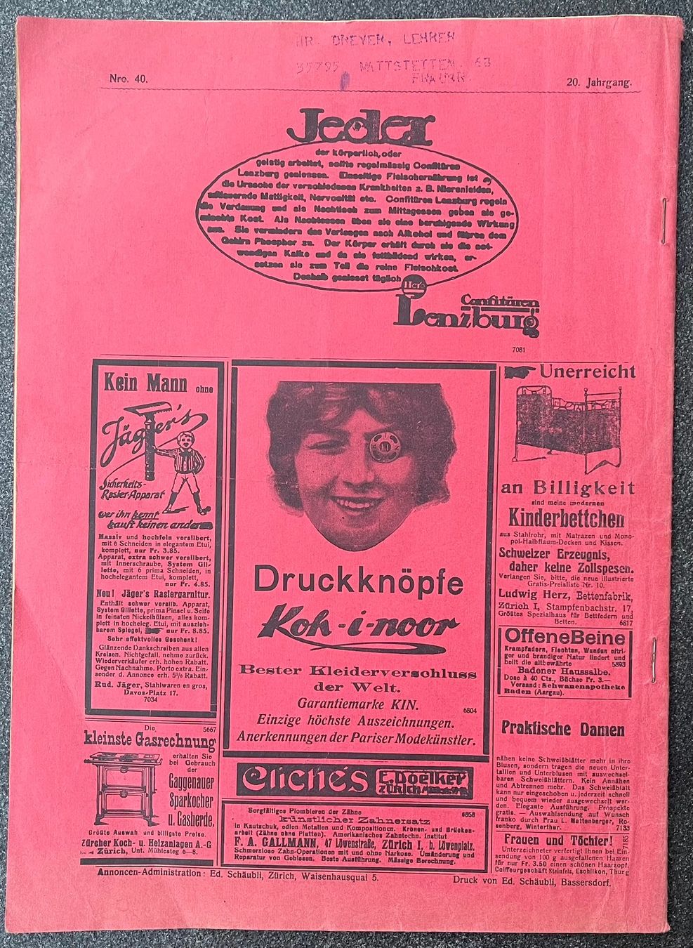 Riviste & Magazine: Schweizer-Familie - 2. August 1913 – Usato da Burgdorf venduto da Bsb7 3