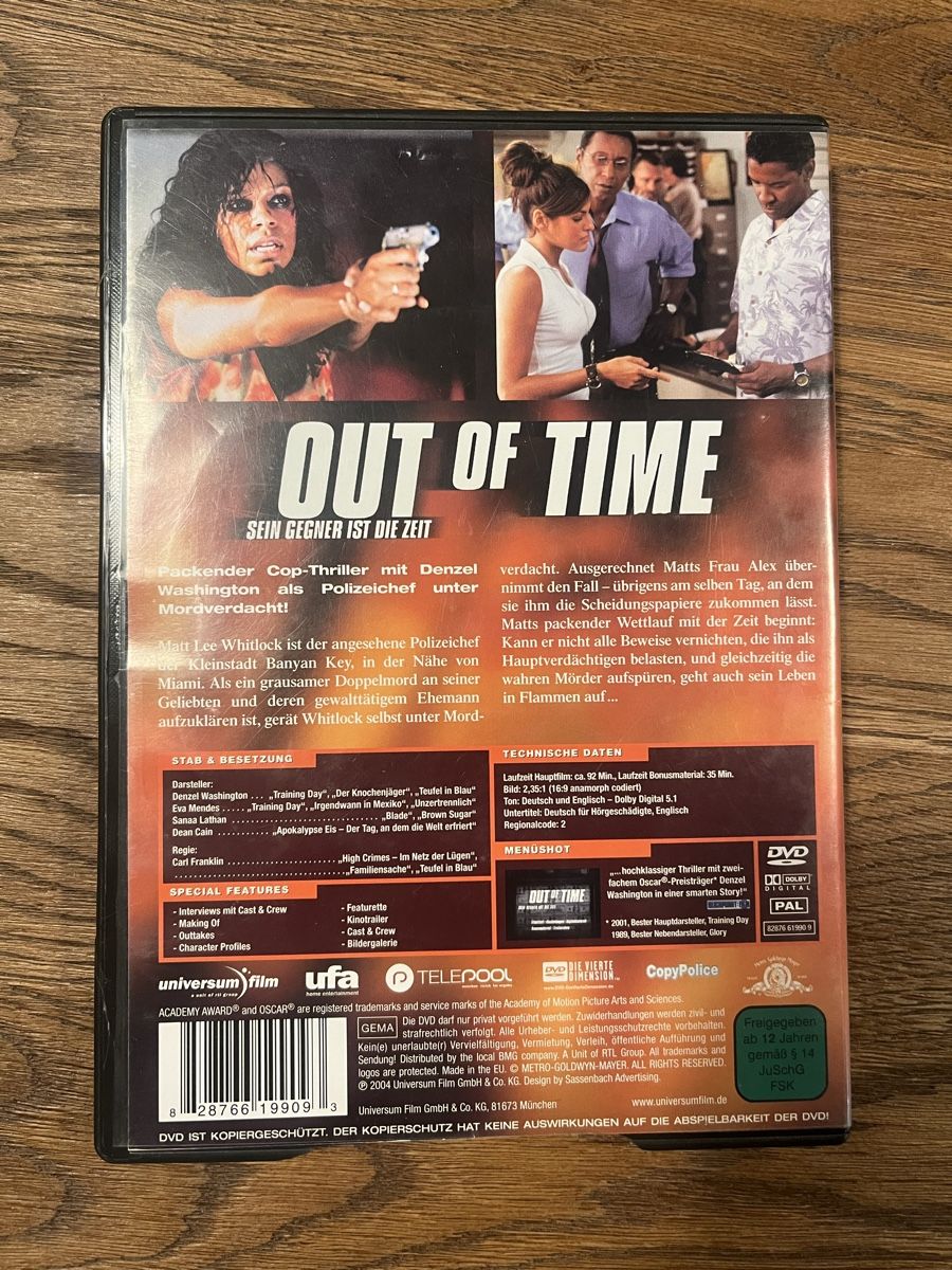 Tutti i DVDs: Out of Time - Denzel Washington – Usato da Glarus venduto da Greenday 2