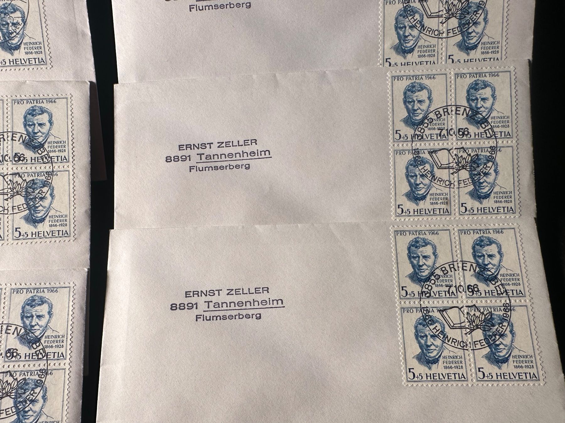 Tutti i francobolli: Pro Patria 1966 Sonderbriefe Stempelsammlung – Usato da Stettfurt venduto da 2442 4