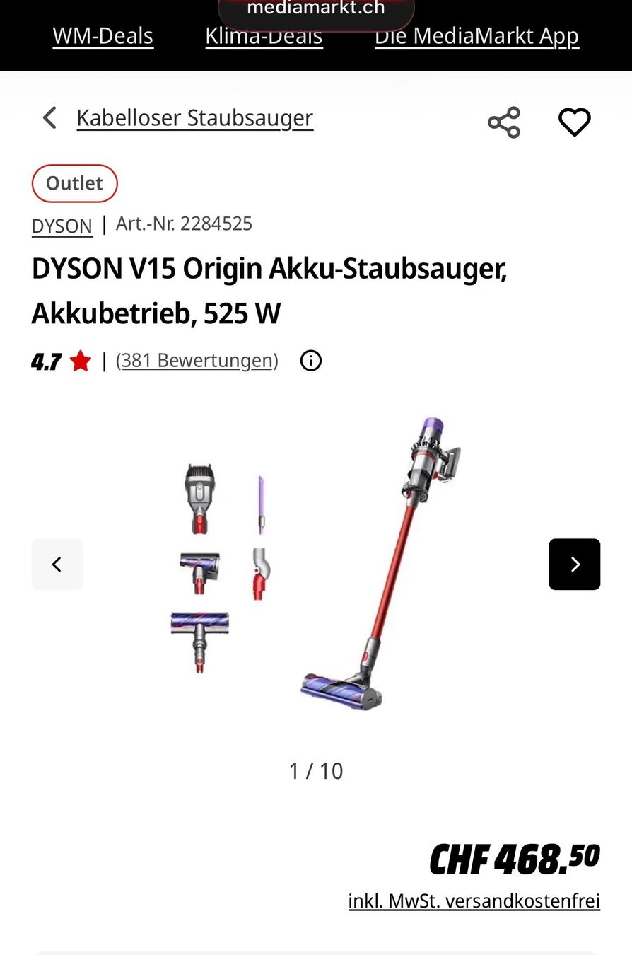 Dyson Aspirapolveri & Accessori: Dyson V15 Detect Staubsauger – Usato da Küsnacht ZH venduto da jda_6kry 1