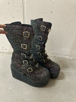 Glitzer Boots mit Schnallen, Gr. 39