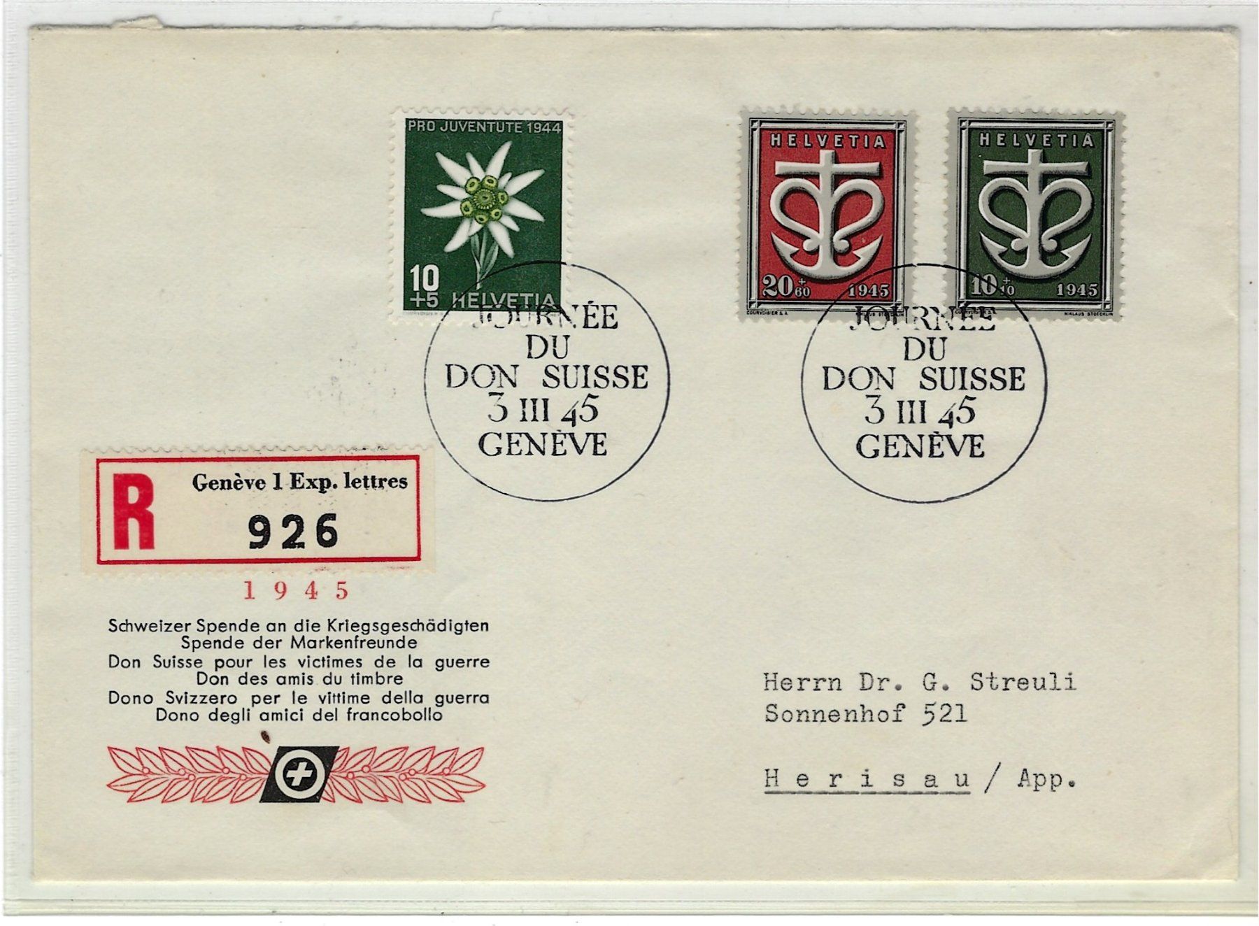 Alle Briefmarken: 1945 Sondermarken Brief   15827 – Gebraucht aus Lunden von Animus999