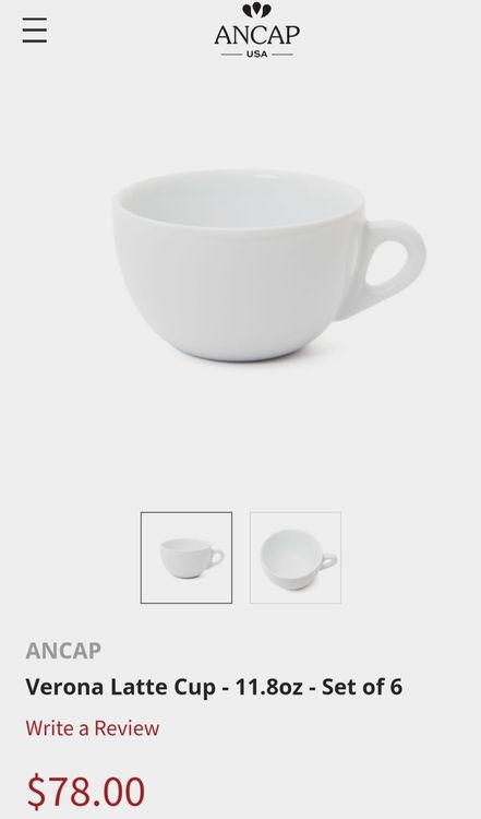 Ancap Verona Cups, Latte / 11.8 oz