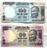 Indien - Banknoten - Indische Rupien - 100 & 50 Note